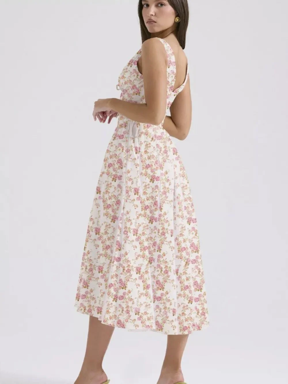 V-Neck Sleeveless Midi Dress - Picture 7 of 16